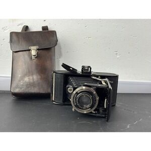 Vintage Voigtlander BESSA Folding Camera Anastigmat 1:4.5 f=11cm Leather Case